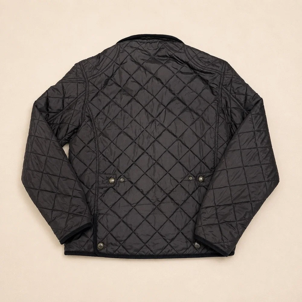 Polo Ralph Lauren Mens Quilted Jacket Black Diamond Quilt Polo Club Coat Medium